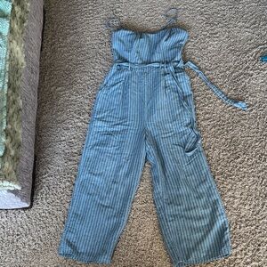 American Eagle Outfitters Blue Striped Jumpsuit